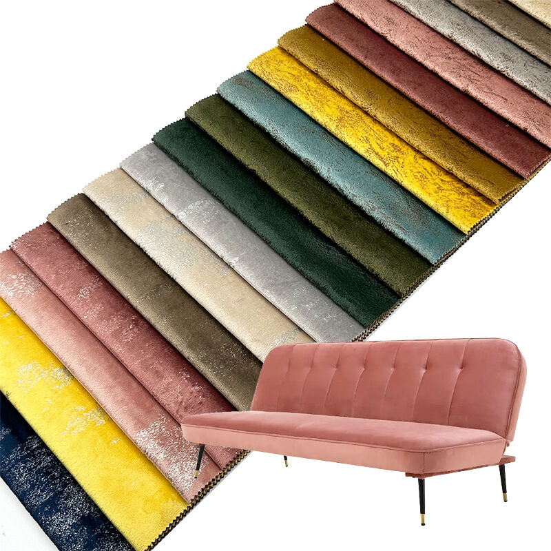 Wejoy Waterproof Printed Velvet Fabric 100% Polyester Knitted Bronzed Holland Velvet Fabric Sofa Furniture Fabric