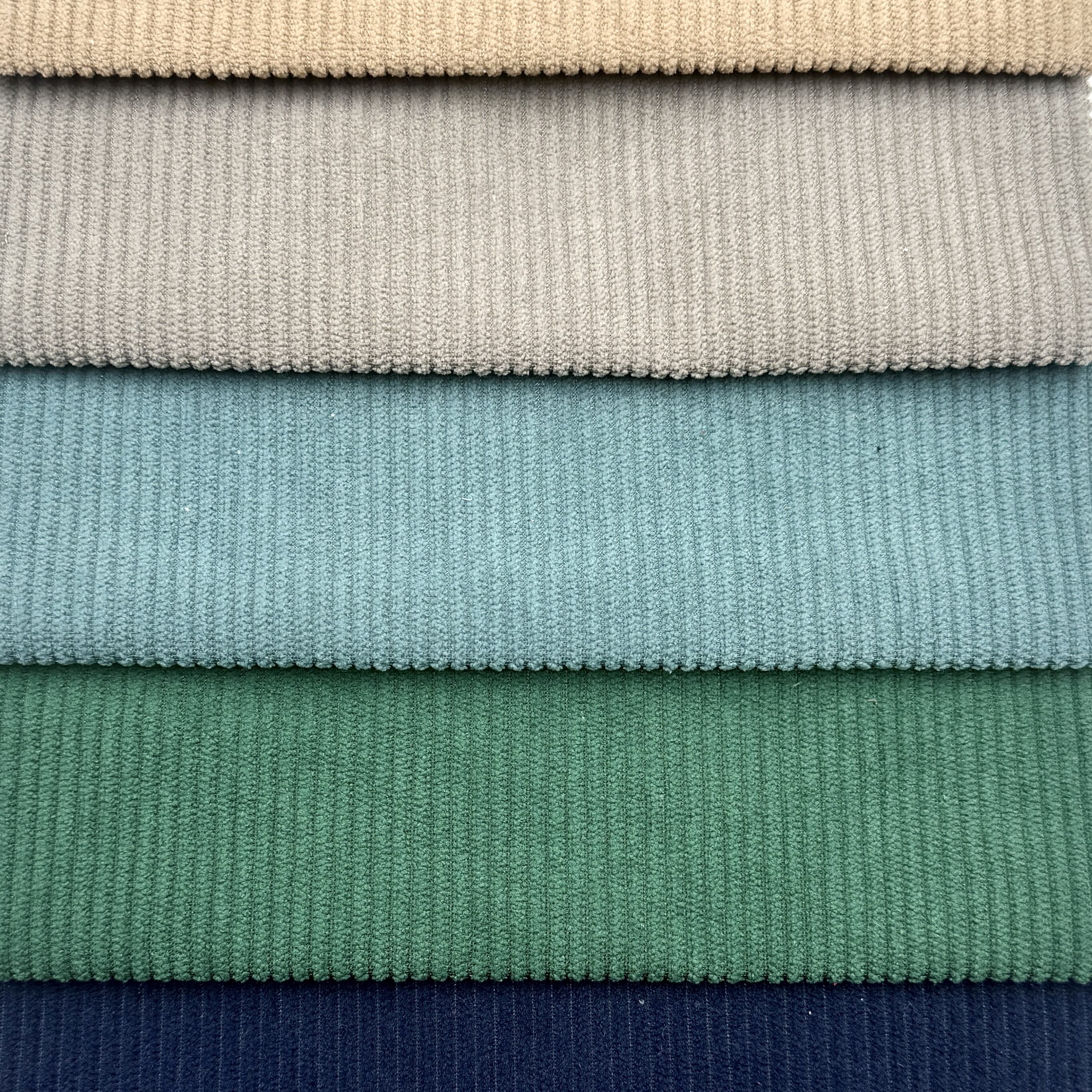 وي جوي، تصميم جديد: نسيج كوردويا محبوك من النوع الطولي (الوَرْب)، مكوَّن بالكامل من البوليستر، نسيج فيلفت عادي مصبوغ بالكامل، يستخدم لتغطية الأرائك، نسيج كوردويا