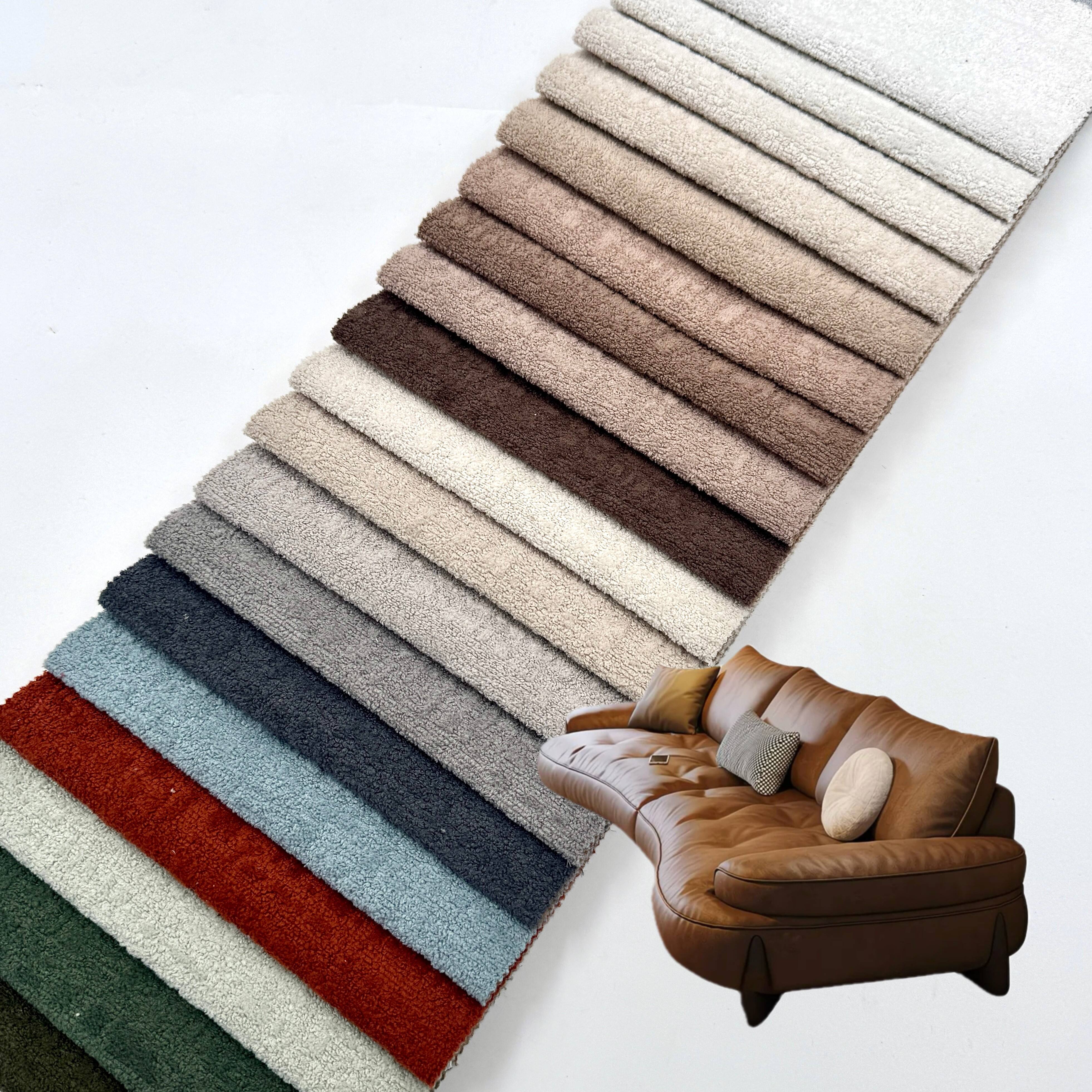 نسيج أثاث بوكلي على شكل منشفة لديكور المنزل من علامة وي جوي، نسيج بوليستر مخملي للأرائك، نسيج منزلي بوكلي