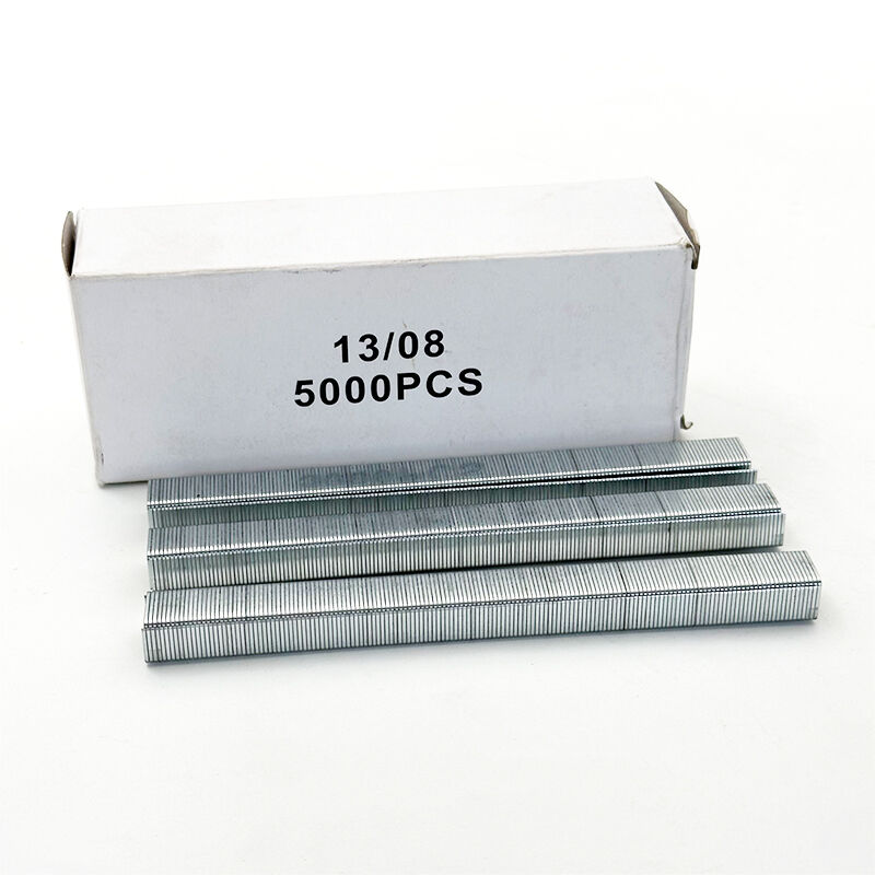 دبابيس وي جوي المعدنية القياسية طراز 1308 بطول ساق ٨ مم، مُغلفنة، تُستخدم يدويًّا، رمز التثبيت اليدوي، مسمار دقيق السلك، دباسة ذات رأس عريض لتطعيم الأثاث وتنجيد القماش وتصنيع الخشب وتجهيزات التثبيت المعدنية