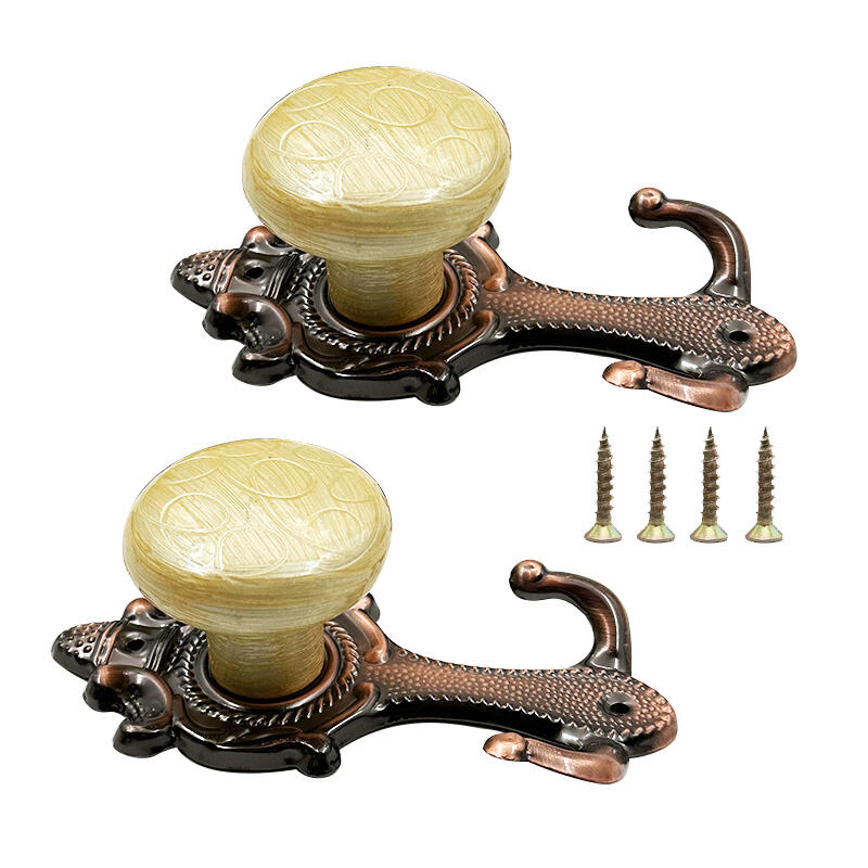 Wejoy Vintage Marble Metal Curtain Holdbacks Wall Mount Hook Drapery Tieback for Curtain Rod Hardware Wholesale