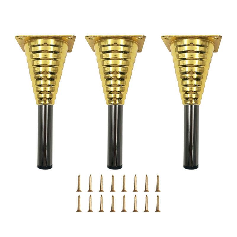 Wejoy Modern Design Gold Chrome Metal Sofa Legs 100/120/150 mm Triangle Furniture Accessories for Hotel & Living Room Couch