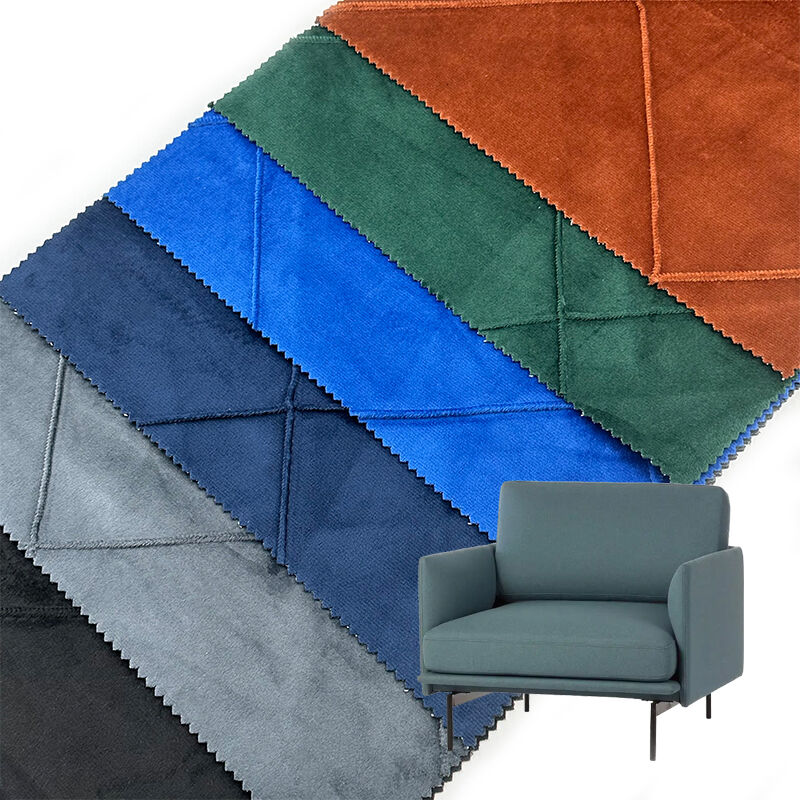 Wejoy 270gsm Polyester Jacquard Embossed Fabric Velvet Fabric for Furniture Upholstery