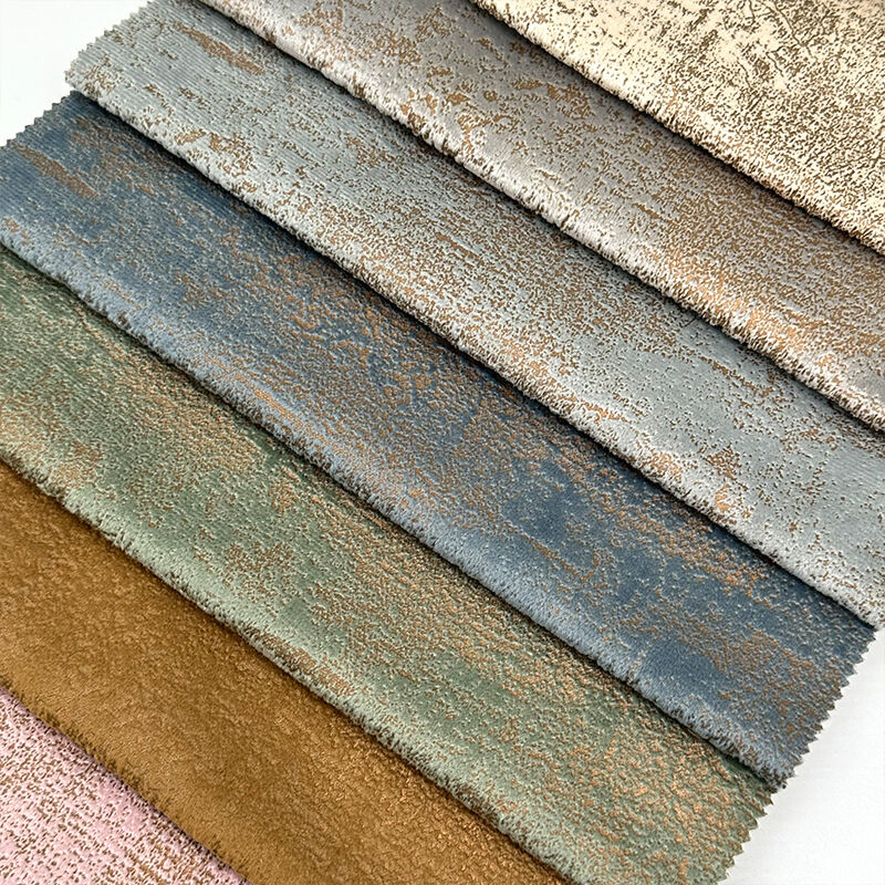 Wejoy Cheap Price Upholstery Polyester Soft Velvet Shiny Golden Bronzed Fabric Home Textiles for Sofa and Bed