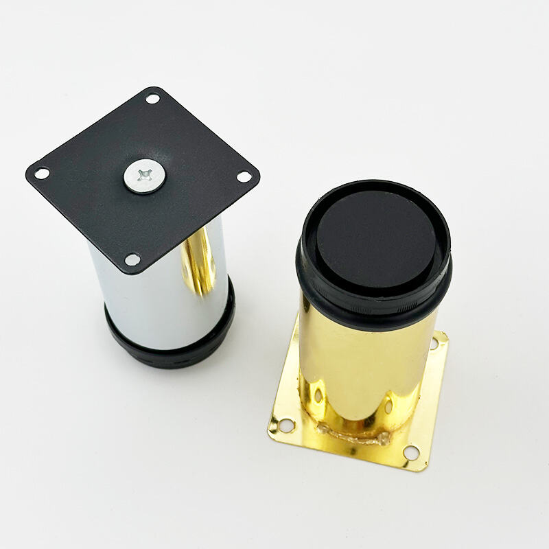 Wejoy Wholesales 8cm 10cm Cylinder Chrome Golden Mirror Face Metal Furniture Sofa Legs