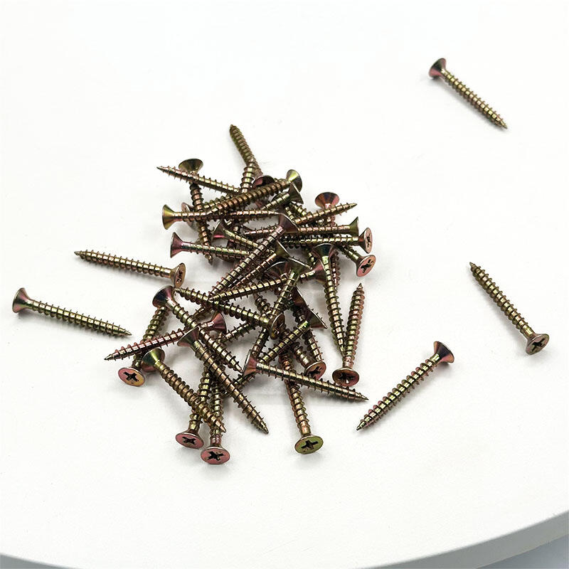 Wejoy Steel Yellow Zinc Plated Particle Board Countersunk Head Furniture Wood Chipboard Screw