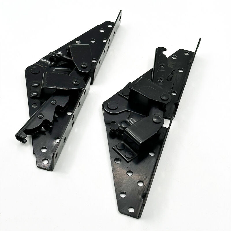 Charnière polyvalente réglable Wejoy, noire, épaisseur 2 mm, longueur 260 mm, vendue par paire, pour canapé-lit, mécanisme lourd à trois positions angulaires, quincaillerie pliante pour canapés, charnière pour meubles destinée aux canapés-lits « clic-clac » et aux futons convertibles