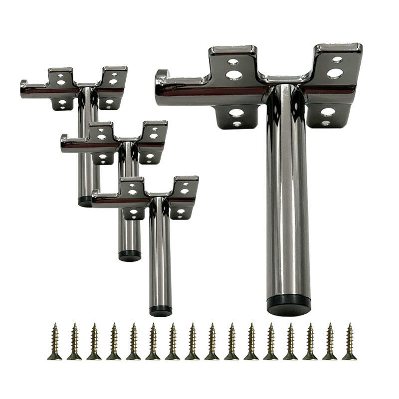 वीजॉय गन-काले सीधे ट्यूब आयरन धातु फर्नीचर पैर, ऑफिस और लिविंग रूम के लिए