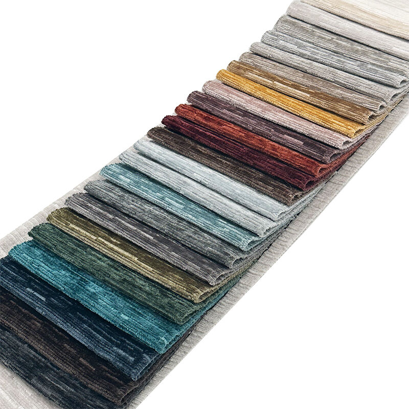 Wejoy Wear Resistance Polyester Pinstripe Crisperding Chenille Fabrics for Upholstery