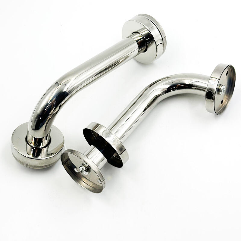 Wejoy – Poignée coudée en acier inoxydable argenté, poignée à double couvercle pour porte ouverte, tirages pour armoires, tirages pour tiroirs, quincaillerie industrielle, tirages chromés, poignées de porte robustes