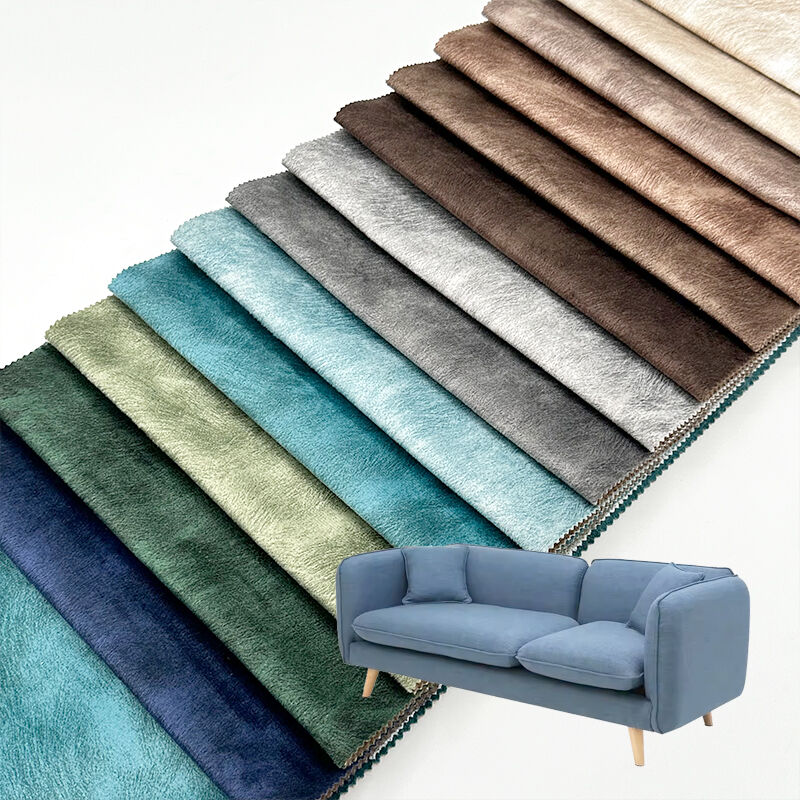 Wejoy Super Soft 100% Polyester Printed Knitted  Velvet Sofa Fabric for Furniture Upholstery