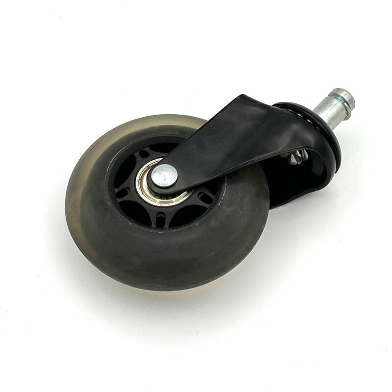 Wejoy Mute Smooth Pu Plastic Transparent Black Universal Rotation Furniture Casters