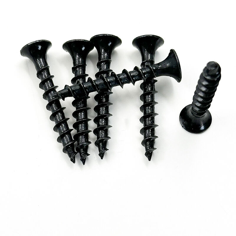 Wejoy M8 x 32mm Black Self Tapping Screws Countersunk Head Quick Thread Wood Screws Carbon Steel Hex Socket Fastener for Furniture Installation