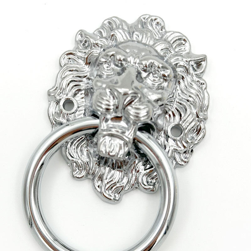 Poignées chromées Wejoy pour portes — heurtoirs à tête de lion avec anneau, quincaillerie pour tiroirs, poignées pour armoires, poignées pour meubles de cuisine, poignées pour vasques de salle de bain, poignées vintage pour armoires