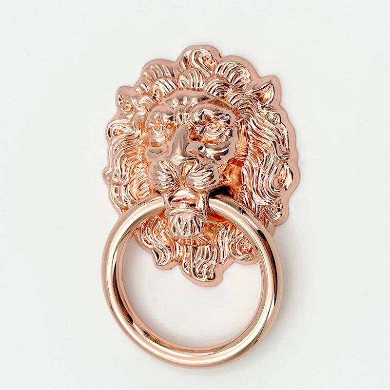 Poignées chromées Wejoy pour portes — heurtoirs à tête de lion avec anneau, quincaillerie pour tiroirs, poignées pour armoires, poignées pour meubles de cuisine, poignées pour vasques de salle de bain, poignées vintage pour armoires