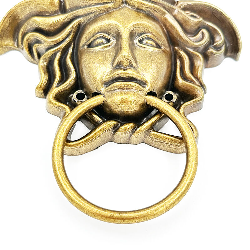 Poignées de meuble Wejoy en bronze avec bague | Poignée de meuble style portrait ancien | Quincaillerie à bague pour porte et tiroir