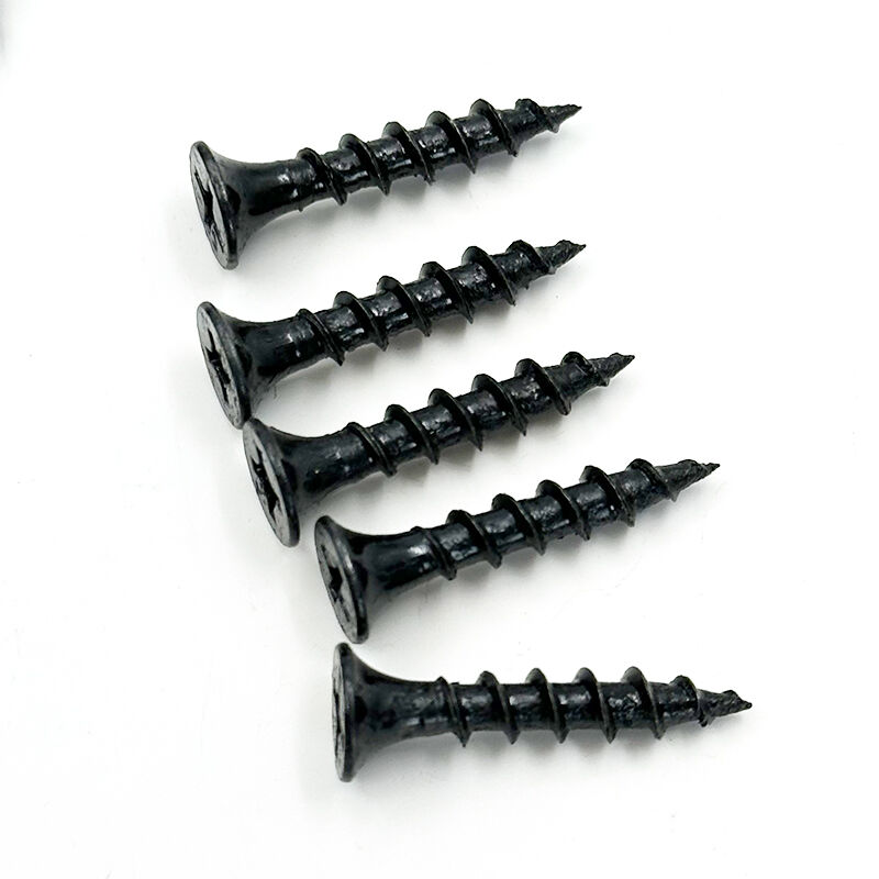 Wejoy M8 x 25mm Black Self Tapping Screws Countersunk Head Wall Panel Screws Hex Socket Drive Carbon Steel Black Oxide Fasteners for Furniture Installation