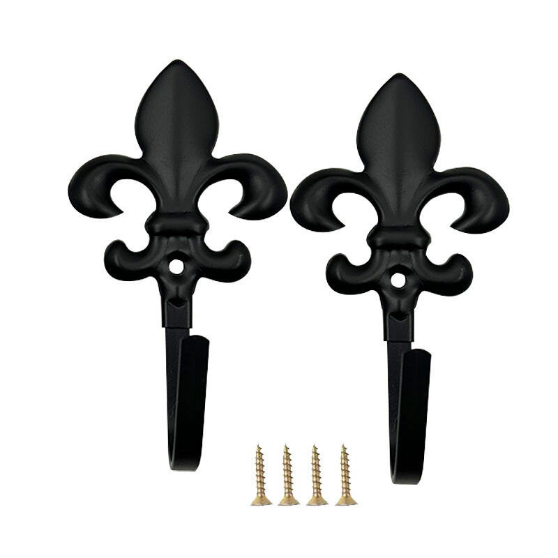 Wejoy Wholesale Hot Selling Curtain Accessories Iron Plating Single Flower Hook Decorative Single Hook Floral Drapery Hook Iron Curtain Hook for Window Treatment Home Decor Bathroom Bedroom Kitchen