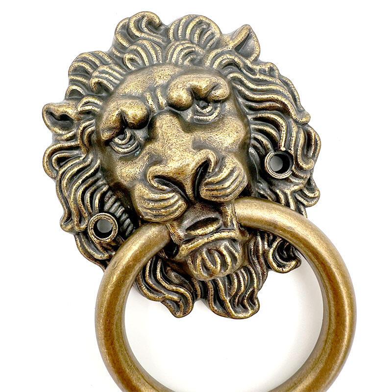 Poignées chromées Wejoy pour portes — heurtoirs à tête de lion avec anneau, quincaillerie pour tiroirs, poignées pour armoires, poignées pour meubles de cuisine, poignées pour vasques de salle de bain, poignées vintage pour armoires