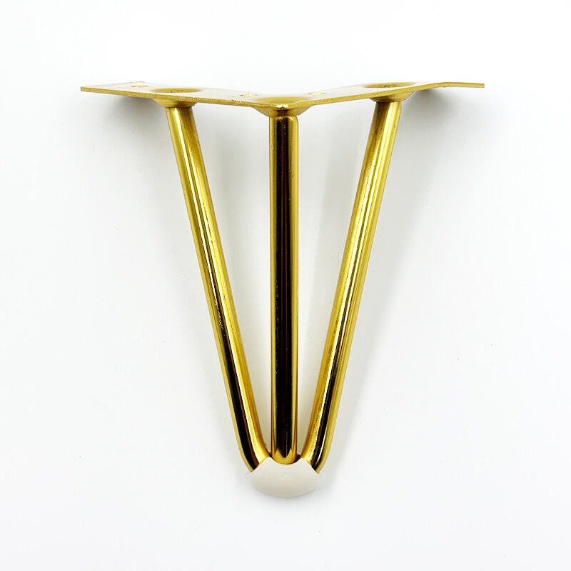 Wejoy Modern New Style Golden Furniture Table Cabinet Foot Sofa Metal Gold Leg Triangle Feet for Best Selling Decorative Chair Legs