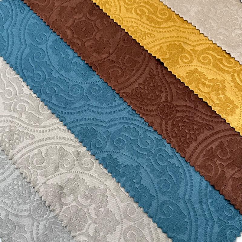 Wejoy 230gsm Single Polyester Jacquard Embossed Fabric Velvet Fabric for Sofa Decor