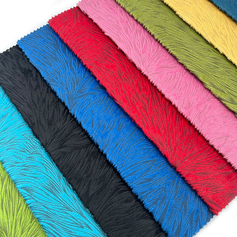 Wejoy 290gsm Polyester Foil Stamping Printed Fabric Embossed Velvet Fabric for Home Textile