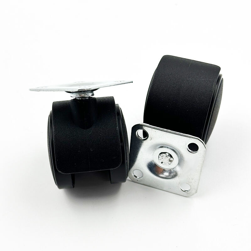Wejoy Wholesale Furniture Accessories D40 Plastic pp Black 1.5 Inch Wheels Furniture Casters