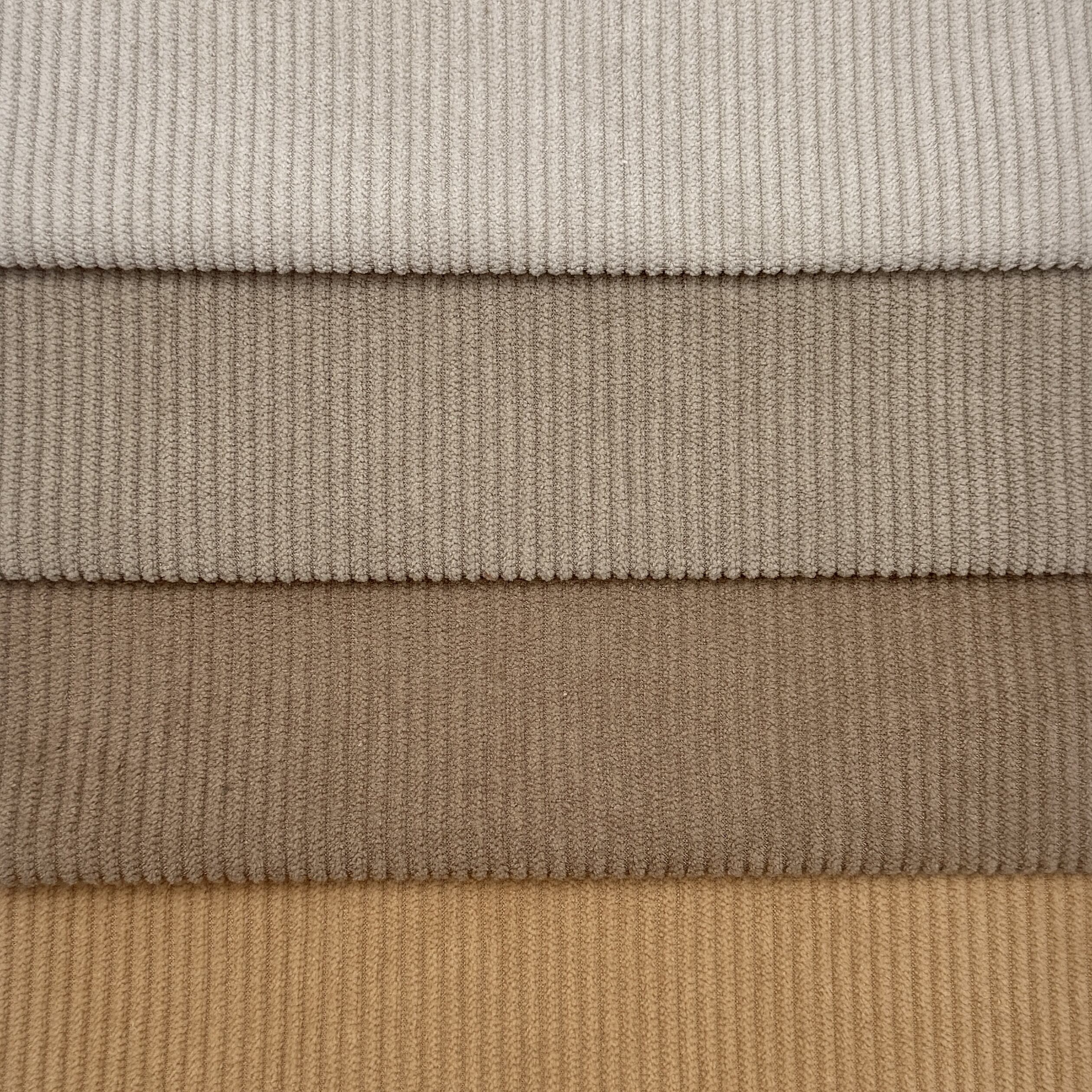 وي جوي، تصميم جديد: نسيج كوردويا محبوك من النوع الطولي (الوَرْب)، مكوَّن بالكامل من البوليستر، نسيج فيلفت عادي مصبوغ بالكامل، يستخدم لتغطية الأرائك، نسيج كوردويا