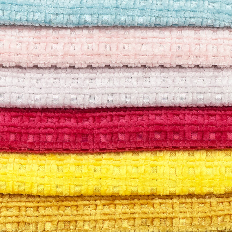 Wejoy Colorful 260gsm Single Side Checkered Ripstop Pattern Chenille for Furniture Sofa Cover