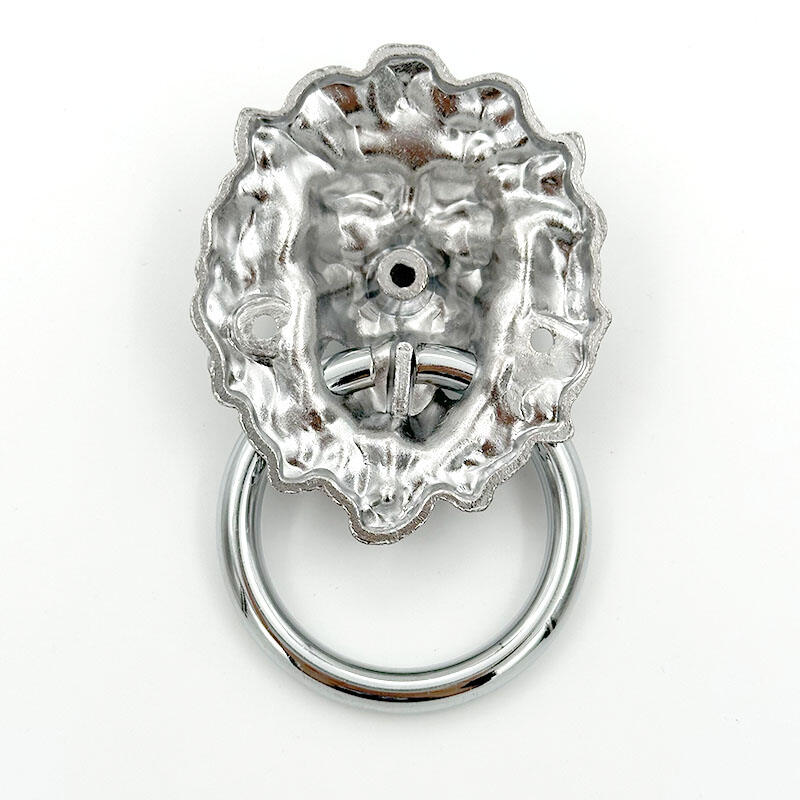 Poignées chromées Wejoy pour portes — heurtoirs à tête de lion avec anneau, quincaillerie pour tiroirs, poignées pour armoires, poignées pour meubles de cuisine, poignées pour vasques de salle de bain, poignées vintage pour armoires