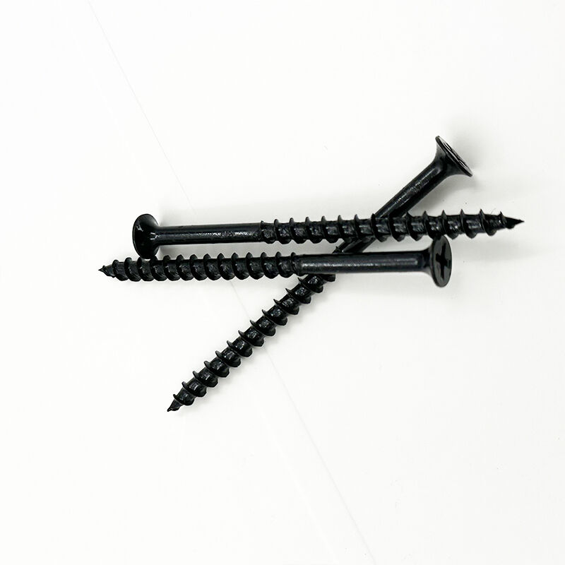 براغي وي جوي ذاتية التثبيت السوداء القوية مقاس M10 × 75 مم، ذات رأس مسطح ومحرك سداسي الشكل، مصنوعة من فولاذ كربوني ذي خيوط خشنة، وتُستخدم في إنشاء الأثاث عالي التحمل وتثبيت العناصر في الخرسانة.