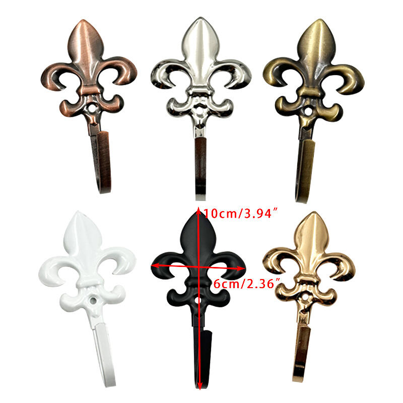 Wejoy Wholesale Hot Selling Curtain Accessories Iron Plating Single Flower Hook Decorative Single Hook Floral Drapery Hook Iron Curtain Hook for Window Treatment Home Decor Bathroom Bedroom Kitchen