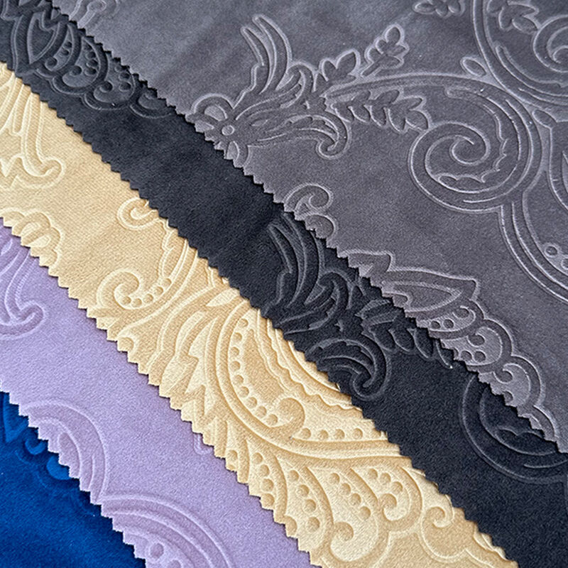 Wejoy 230gsm 100% Polyester Embossed Fabric Velvet Fabric for Furniture Upholstery