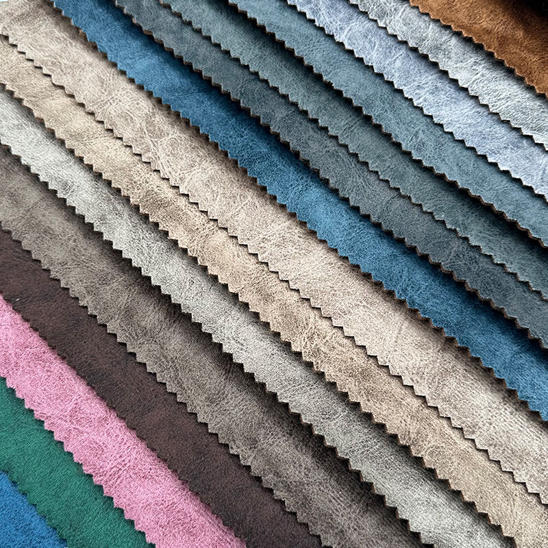 Wejoy New 320gsm Polyester Printed PU PVC Leather Fabric for Hometextile