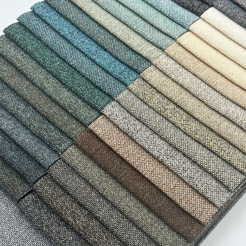 Wejoy New 290gsm Yarn Dyed 100 Polyester Linen Fabric for Sofa Chair