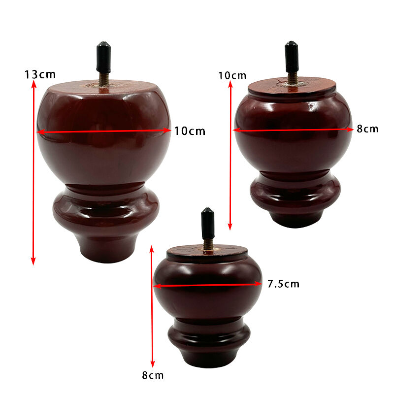 Wejoy Factory Direct Wooden Furniture Legs Gourd Shaped Wood Furniture Cabinets Legs Sofa Feet