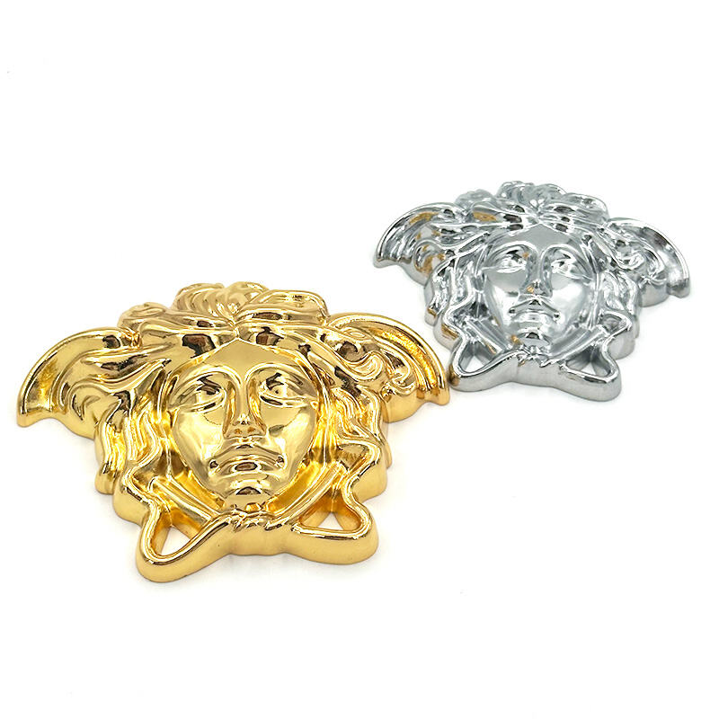 Wejoy - Poignée de porte décorative moderne, heurtoirs en forme de tête de Méduse chromés, pour tiroirs et armoires, quincaillerie vintage, poignée de Méduse chromée, tirettes chromées