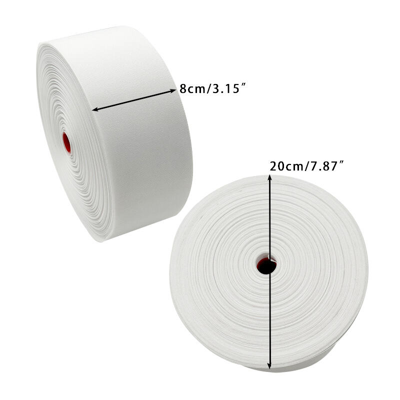 Wejoy อุปกรณ์เสริมม่าน เทปม่านแบบทอ ความกว้าง 80 มม. สีขาว ทำจากโพลีเอสเตอร์ สำหรับรอยพับแบบดินสอ (Pencil Pleat) ฮาร์ดแวร์สำหรับงานตกแต่งผ้าม่าน ขายส่ง