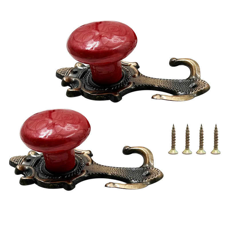 Wejoy Vintage Marble Metal Curtain Holdbacks Wall Mount Hook Drapery Tieback for Curtain Rod Hardware Wholesale