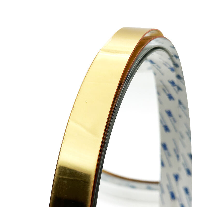 Wejoy Self Adhesive Strips Gold Decorative Strips Acrylic Edge Banding for Background Wall