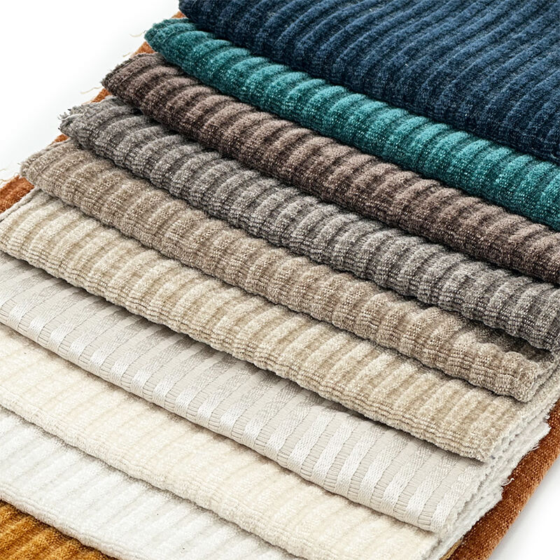 Wejoy 450gsm Single Side Fine Stripe Chenille Fabrics Upholstery Fabrics for Winter Series