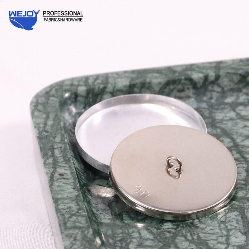 Wejoy  New Type Flat Back Plane Self Press Shell Cover Buttons for Upholstery Sofa Fabric