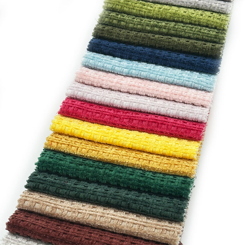 Wejoy Colorful 260gsm Single Side Checkered Ripstop Pattern Chenille for Furniture Sofa Cover