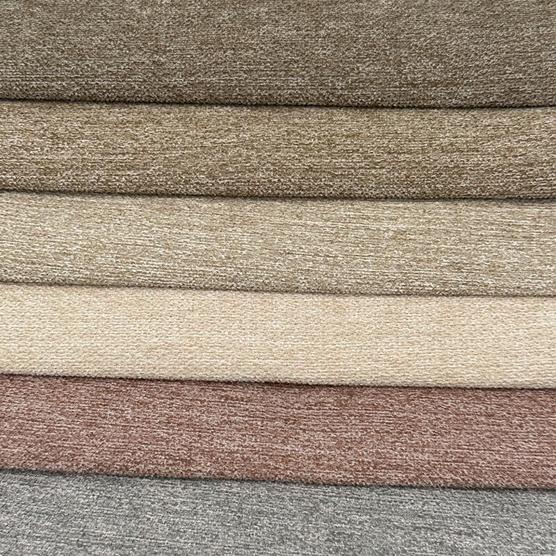 Wejoy Plain Color 100% Polyester Woven Coarse Faux Linen Chenille Fabric for Upholstery
