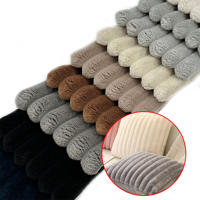 Wejoy Wholesale 100% Polyester Striped Flannel Fabric Home Textile Velvet Sofa Fabric