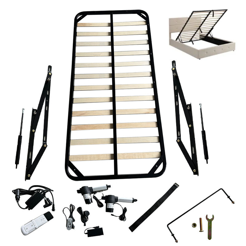 إطار سرير فردي من الفولاذ من علامة وي جوي لأثاث غرف النوم، مع آلية سرير، وسرير منصة معدني متين لتوفير المساحة والتخزين