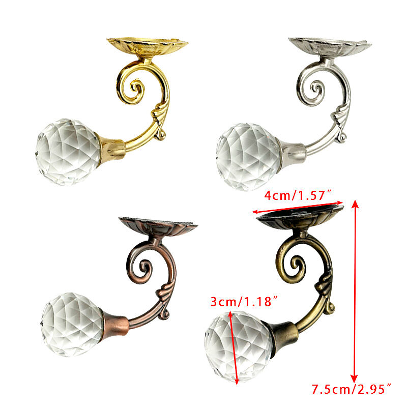 Wejoy Electroplating Baking Paint Color Small S Alloy Crystal Hook with Screw Rubber Plug Home Decorative Hook Space Saving Wall Mounted Hook for Kitchen Bathroom Bedroom