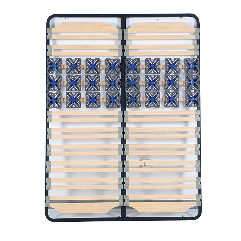 Wejoy Foldable Metal Solid Wood Tatami Bed Frame Pallet Bed Slat with Plastic Flower