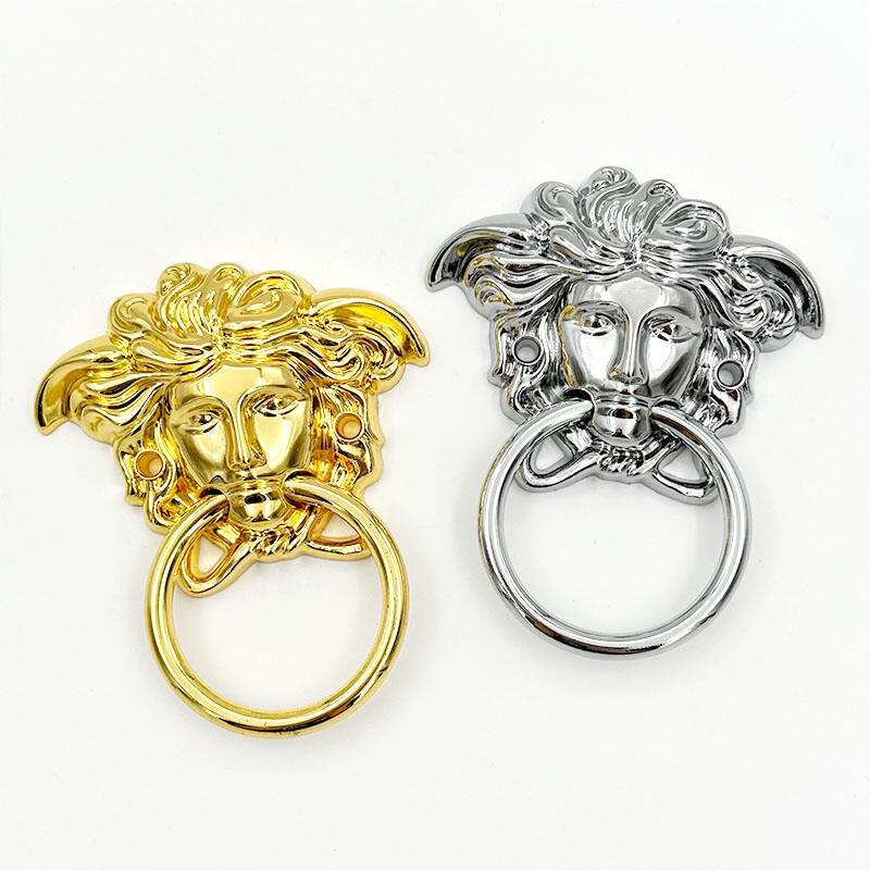 Poignées de meuble Wejoy en forme de visage humain | Poignées à bague dorées et argentées | Poignées anciennes pour portes de meuble, vente en gros