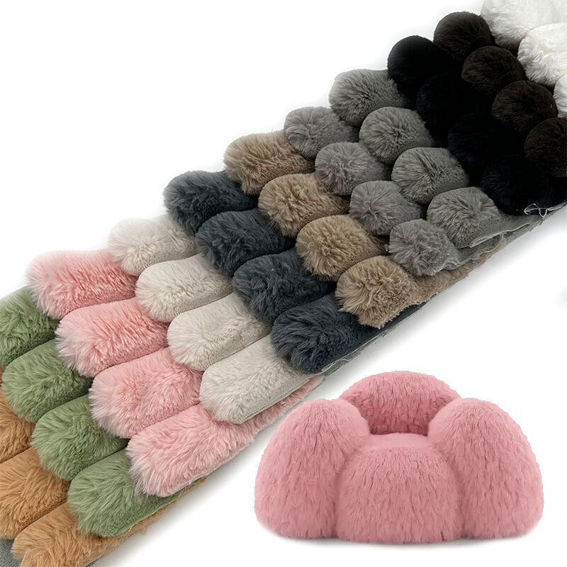 Wejoy Wholesale 480gsm 5cm Height Artificial Fur Plush Fabric Pillow Cushion Sofa Fabric